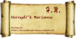 Hornyák Marianna névjegykártya